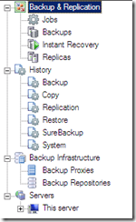 Pull down menu Veeam back-up version 56